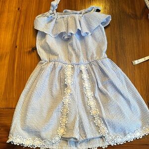 Little girls seersucker romper
